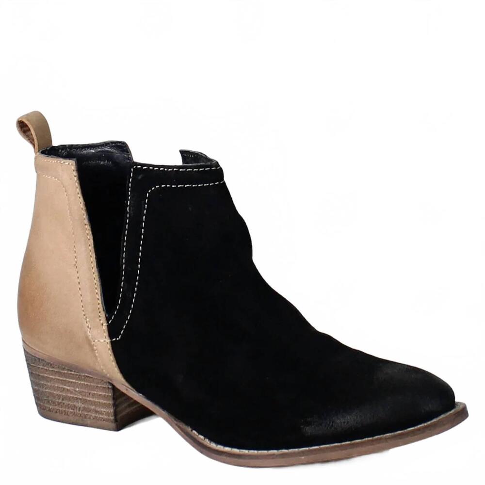 NEW DIBA TRUE women's stop by ankle booties in black cognac
